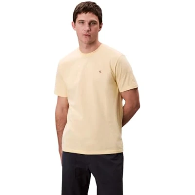 Immagine di Calvin Klein Uomo T Shirt Maniche Corte Smooth Solid Tee con Scollo Rotondo, Giallo (Sunlight), XL