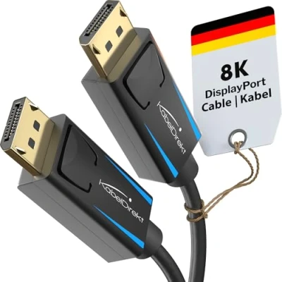 Immagine di KabelDirekt Cavo DisplayPort e DP 8K, speciale schermatura A.I.S. end to 1,5 m (per PC gaming 1.4/laptop/schede grafiche/monitor 8K@60 Hz, 4K@120 Hz ultraveloci da 144/165/240 Hz)