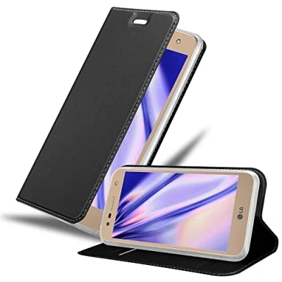 Immagine di Cadorabo Custodia Libro per LG X POWER 2 in CLASSY NERO con Vani di Carte, Funzione Stand e Chiusura Magnetica Portafoglio Cover Case Wallet Book Etui Protezione