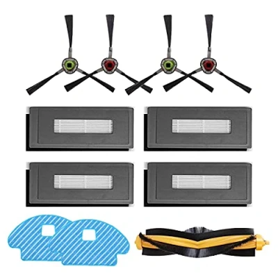 Immagine di Filtro Spazzola Panno Pezzi di Ricambio Accessori Set per Aspirapolvere Robot Ecovacs DG3G KTA DEEBOT OZMO 930 (11 Pezzi)
