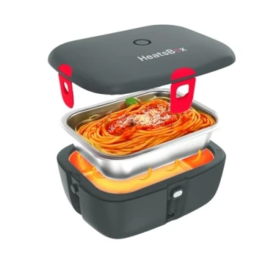 Immagine di Faitron HeatsBox Go Contenitore per il pranzo elettrico, riscaldamento degli alimenti, controllo tramite app, batteria integrata, ciotola in acciaio inox a tenuta stagna (925 ml), 100 Watt