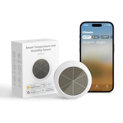 Immagine di Meross WiFi Termometro Igrometro Intelligente, Richiesto Hub, App e Controllo Vocale, Supporta Avvisi Notifiche, Compatibile Con Apple HomeKit, Alexa, Google Home Smartthings