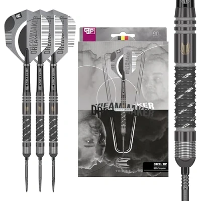 Immagine di Target Darts Dimitri Van den Bergh x Echo 90% Set di Freccette con Punta in Acciaio al tungsteno 22g Dart Set, Swiss Point Darts, SP Tool Included