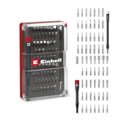 Immagine di Set di riparazione precisione ed elettronica originale Einhell da 66 pezzi (con punte precisione, bussole portabitbit per cacciavite, prolunga flessibile 150 mm, adattatore)
