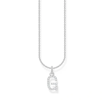 Immagine di Thomas Sabo Collana con lettera G, in argento Sterling 925 zirconi, Argento, KE2246 051 14