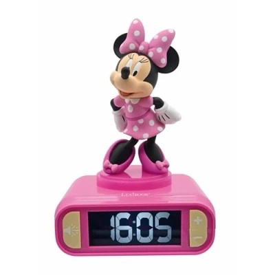Immagine di Lexibook, Disney Minnie, Sveglia notturna, Suoni e melodie, Schermo LCD retroilluminato, Luminoso, Snooze, Rosa, RL800MN