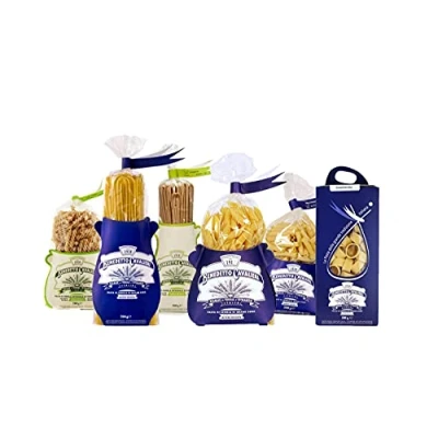 Immagine di BOX DEGUSTAZIONE PASTA CAVALIERI CALAMARATA, BUCATINI, MACCHERONI, PENNE RIGATE DI SEMOLA GRANO DURO ,LINGUINE, FUSILLI INTEGRALE BIO PRODOTTO ARTIGIANALE MADE IN SALENTO (6 X 500gr)