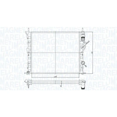 Immagine di MAGNETI MARELLI 350213194700 Radiatore motore 430 378 23 Alette di raffreddamento montate meccanicamente RENAULT: Kangoo I Express, CLIO 2
