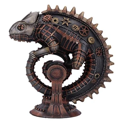 Immagine di Nemesis Now Steampunk, statuetta meccanica in bronzo a forma di lucertola, 22,3 cm, colore