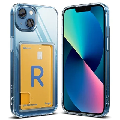 Immagine di Ringke Fusion Card Compatibile con Cover iPhone 13 (2021), Custodia Trasparente Portacarte Sottile Retro Rigido Antiurto Paraurti TPU Clear