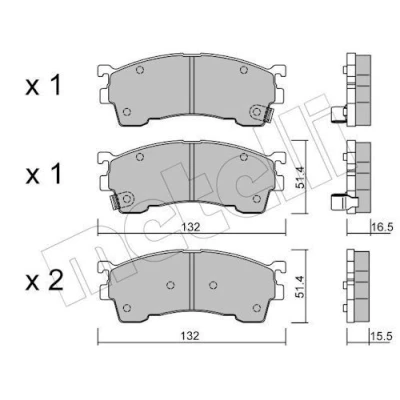 Immagine di METELLI 22 0223 1 Kit pastiglie freno con segnalatore acustico usura MAZDA: Premacy