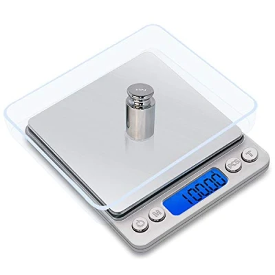 Immagine di Meichoon scala gioielli digitale da cucina/Stadera 0,5 kilogram/500G (g), di alta precisione Milligram Pocket scale sensibile portatile in acciaio INOX display retroilluminato, C31