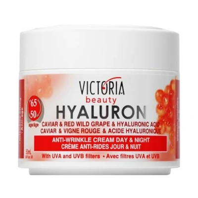 Immagine di Hyaluron, Caviar &amp; Red Grape Anti Wrinkle Lifting Day Night Cream for Ages 50 to 65+ (50ml)