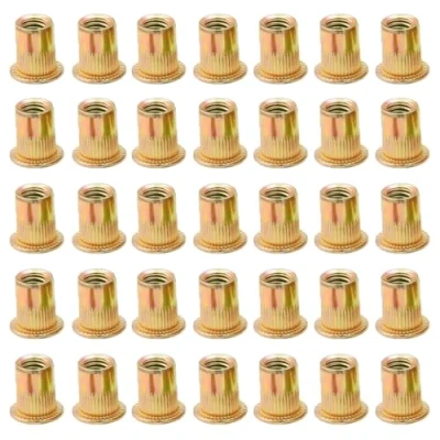 Immagine di LCOUACEO Dadi per Rivetti Filettati in Acciaio Carbonio Zincato 120 Pezzi, M8 con Testa Piatta, Assortimento Inserti Metallo e Plastica (14mm x 18mm)