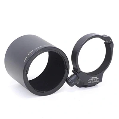 Immagine di iShoot Anello di montaggio per treppiede Collare obiettivo +paraluce ET 73 compatibile con Canon EF 100mm f/2.8L Macro IS USM (D), Porta Staffa Supporto Lenti Arca Fit Piastra a Sgancio Rapido