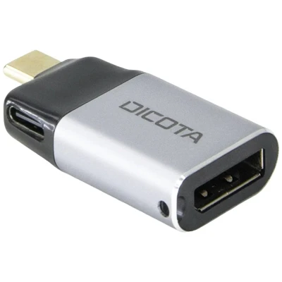 Immagine di Dicota D32046 USB C® / DisplayPort Adattatore [1x spina 1x presa DisplayPort] Argento UHD 8K;, con di carica