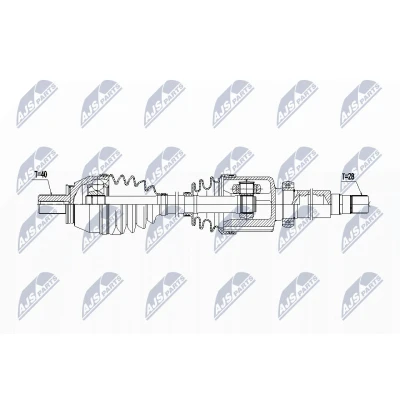 Immagine di NTY NPW FR 086 Albero motore / Semiasse Assale anteriore Dx 926 Trasmissione automatica FORD: S Max Mk1, MONDEO 4 Turnier, Galaxy Mk2 MPV