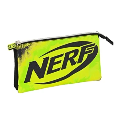 Immagine di Safta M744 Nerf Neon Astuccio triplo, 220x30x120 mm Unisex Bambini, Nero/Lima, único