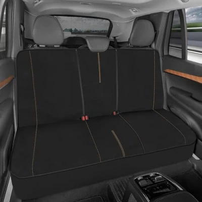 Immagine di Motor Trend SpillGuard Coprisedile posteriore impermeabile, con cuciture beige, protezione per sedile imbottitura in neoprene, bambini e cani, coprisedili interni auto