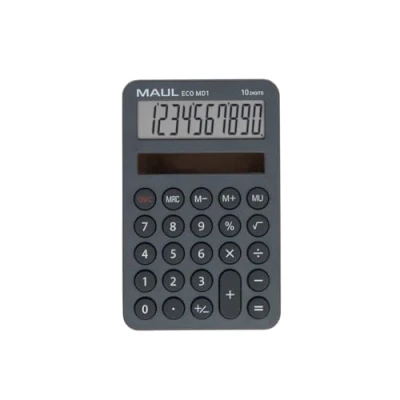 Immagine di Maul ECO MD 1 Calcolatrice tascabile Grigio Display (cifre): 10 A energia solare (L x P) 76 120 13 mm