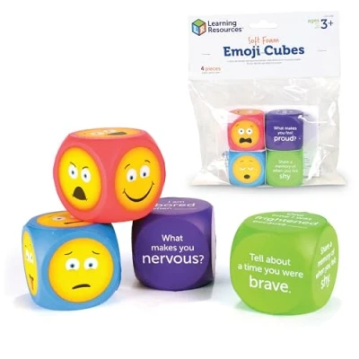 Immagine di Learning Resources Dadi con emoji in schiuma morbida (set da 4)