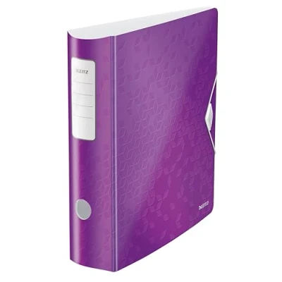 Immagine di Leitz Active WOW Raccoglitore con Meccanismo a Leva 180, Formato A4, Viola, Dorso 82 mm, Chiusura Elastico, Polyfoam Leggero, 11060162
