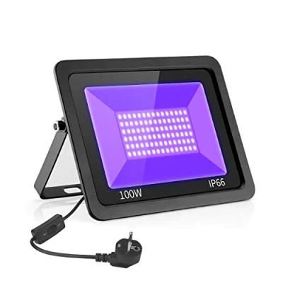Immagine di Eleganted Proiettore luce Nera Blacklight di 100W, lampada UV effetto della ultravioletta impermeabile IP66 con l&#039;interruttore acceso/spento per il partito, DJ, la fase