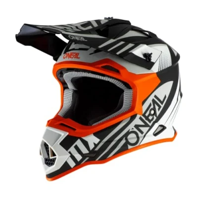 Immagine di O&#039;NEAL Casco Motocross MX Calotta in ABS, Standard di sicurezza ECE 22.05, Prese d&#039;aria per una ventilazione ottimali 2SRS Spyde 2.0 Adulto Nero Bianco Arancione Taglia M