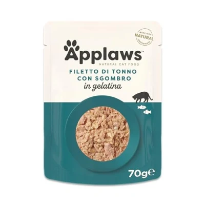 Immagine di Applaws Cat Pouch 16x70g Tuna Wholemeat with Mackerel in Jelly