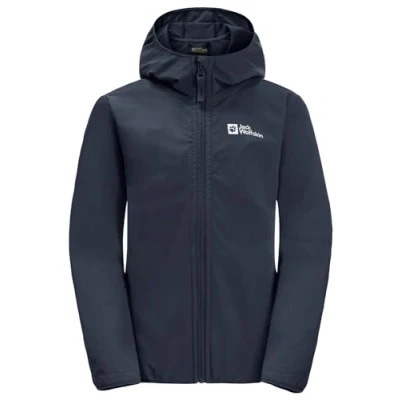 Immagine di Jack Wolfskin Solyd Jacket K Giacca Softshell, Blu Notte, 128 Bambini e Ragazzi