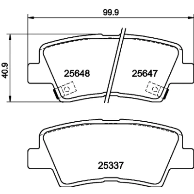 Immagine di HELLA 8DB 355 020 371 Kit pastiglie freno con segnalatore acustico usura SSANGYONG: Tivoli SUV, Korando IV XLV KIA: Optima / K5
