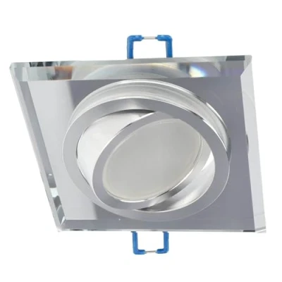 Immagine di EDO, Apparecchio da incasso a spot CRYSTAL R argento faretto soffitto quadrato in vetro EDO777404