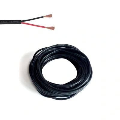 Immagine di Zzcy 20M 22 AWG Cavo Elettrico 2 Core Doppio Filo di Rame Stagnato in PVC Nero Prolunga Flessibile a Led per Cablaggio Elettronico 0,5 mm²