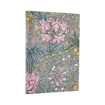 Immagine di Paperblanks 2026 Morris Caprifoglio Rosa William 18 Mesi Flexis Midi Orizzontale Chiusura con Fascia Elastica 224 Pg 80 GSM: Kalendarz miesięczny