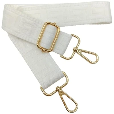 Immagine di Tracolla Regolabile Colorata per Borse Donna Bianco, 80 130cm Cinghia della Borsa con Gold Moschettone, Durevole Crossbody Borsa, Chitarra, Moderne Accessori, 3.8cm, 1313