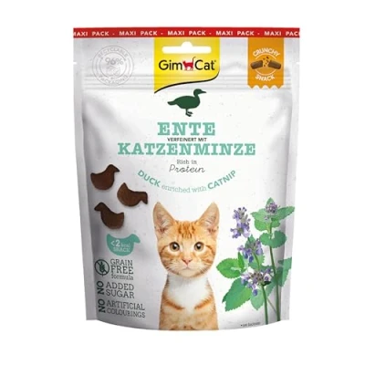 Immagine di GimCat Crunchy Snacks Anatra con erba gatta Delizioso gatto croccante e ricco di proteine 1 sacchetto (1 x 140 g)