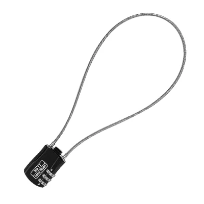 Immagine di 1 lucchetto con cavo in acciaio, serratura per bicicletta, digitale a combinazione, antifurto, casco, adatto armadio, casco (nero)