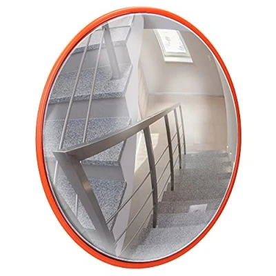 Immagine di ECD Germany Specchio Stradale Ø 45 cm con Supporto Girevole Rosso Materiale Resistente e Infrangibile di Sicurezza Convesso Panoramico per Una Maggiore visibilità Vialetti Parcheggi