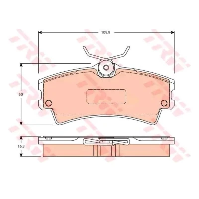 Immagine di TRW GDB2105 Kit pastiglie freno Non predisposto per contatto segnalazione usura