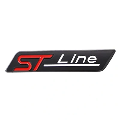Immagine di 1 ST Line emblema della linea applicabile a tutte le portiere del veicolo e altri oggetti (nero rosso)