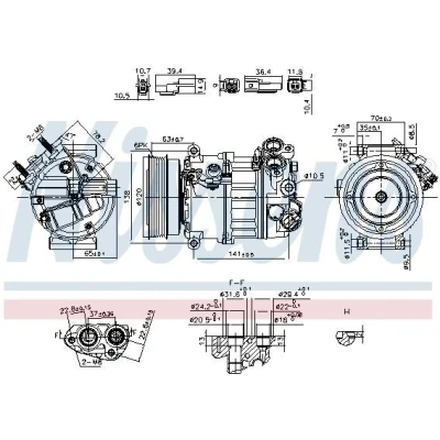 Immagine di NISSENS 890593 Compressore Aria Condizionata PXC16 12 PAG 46 YF R 1234yf VOLVO: V60 I, XC60 XC70 II Station Wagon