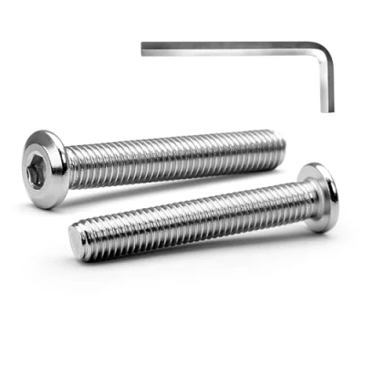 Immagine di MINHER M6 x 50mm 10Pcs Testa Piatta Esagono Incassato Viti Bulloni, Bulloni Per Mobili, Acciaio Inossidabile A2 V2A, Filettatura Completa (con Chiavi a Brugola)