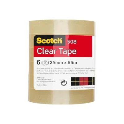 Immagine di Scotch Nastro adesivo trasparente 25 mm x 66 m facile da strappare [confezione 6]