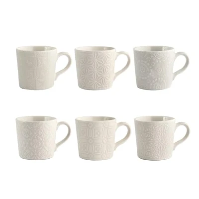 Immagine di H&amp;h set 6 tazze silhouette in stoneware cc 80