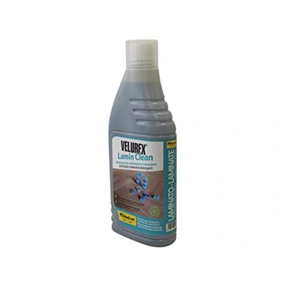 Immagine di Detergente antistatico per la pulizia di pavimenti in laminato ed altre superfici dure non assorbenti. Chimiver VELUREX LAMIN CLEAN Flacone da 1L.