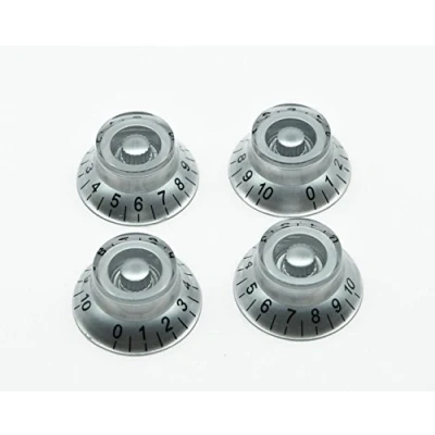 Immagine di Dopro 4pcs argento w/nero numero LP chitarra campana manopole top hat per Les Paul