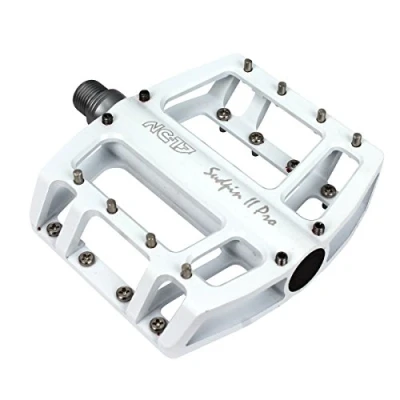 Immagine di NC 17, Pedali Piatti in Alluminio Sudpin II PRO, per Bicicletta/MTB/BMX, con Due Cuscinetti a Sfera + ASSE CR Mo, perni di Ricambio