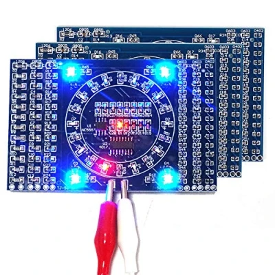 Immagine di Kyrio Abilità 3PCS elettronica fai da te Kit SMD rotante lampeggiante LED con componenti di saldatura Practice consiglio Circuit Training Suite