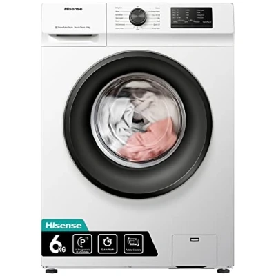 Immagine di Hisense WFVC6010E Lavatrice a Carica Frontale 6 Kg, 1000 rpm, 15 Programmi, Display LED, Programma Rapido, Partenza Ritardata, Child Lock