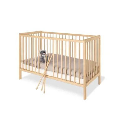 Immagine di Letto per bambini Pinolino Hanna (120 x 60 cm) con 2 doghe estraibili, rete a regolabile in altezza 3 posizioni faggio massiccio, non trattato